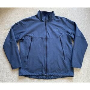 The North Face FlashDry RDT Softshell Jacket Mens XL Blue Full Zip Logo Outdoors